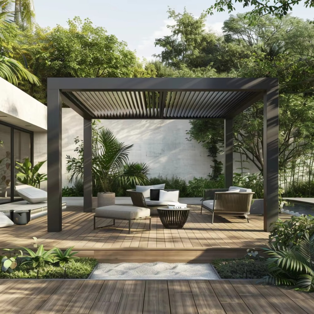 Smart Garden Electric Pergola - Electric Smart Aluminum Pergola with Roller
