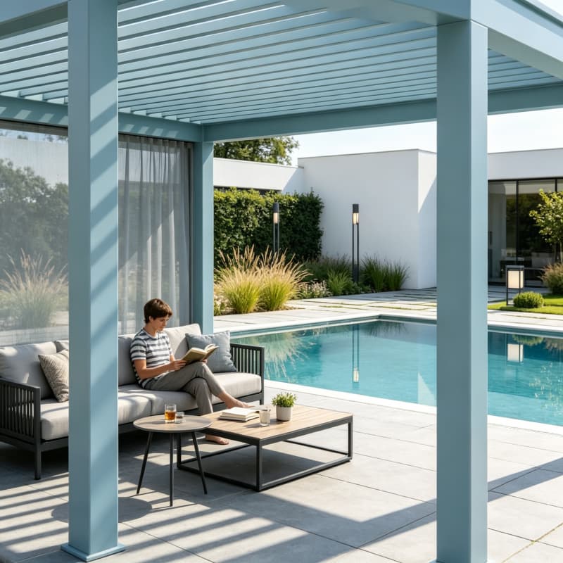 Smart Garden Electric Pergola - Smart Electric Pergola Aluminum Motorized Louvered