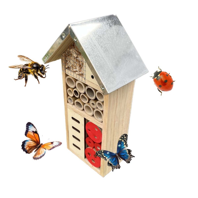 Insect Hotel Wood - Insect House Wooden Insect Hotel Natural