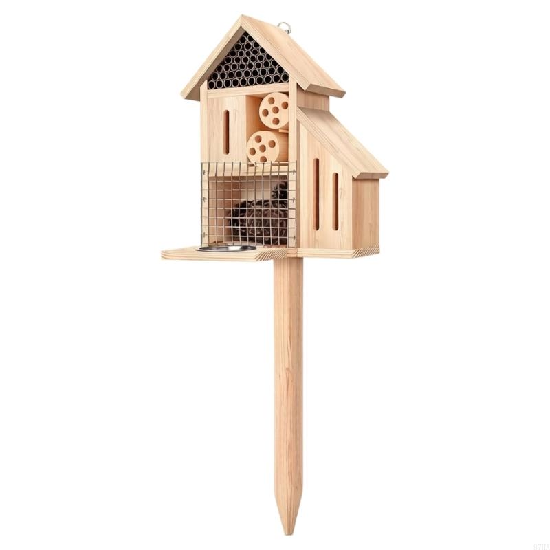 Wooden Insect House on Stake,  - Insect Hotel Wood recension och pris