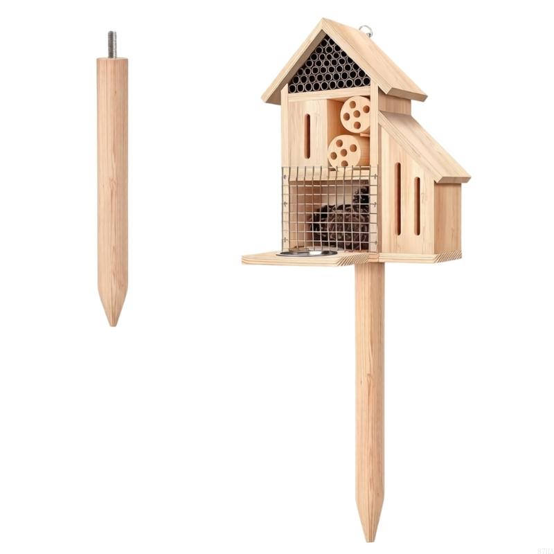 Wooden Insect House on Stake,  - Insect Hotel Wood recension och pris