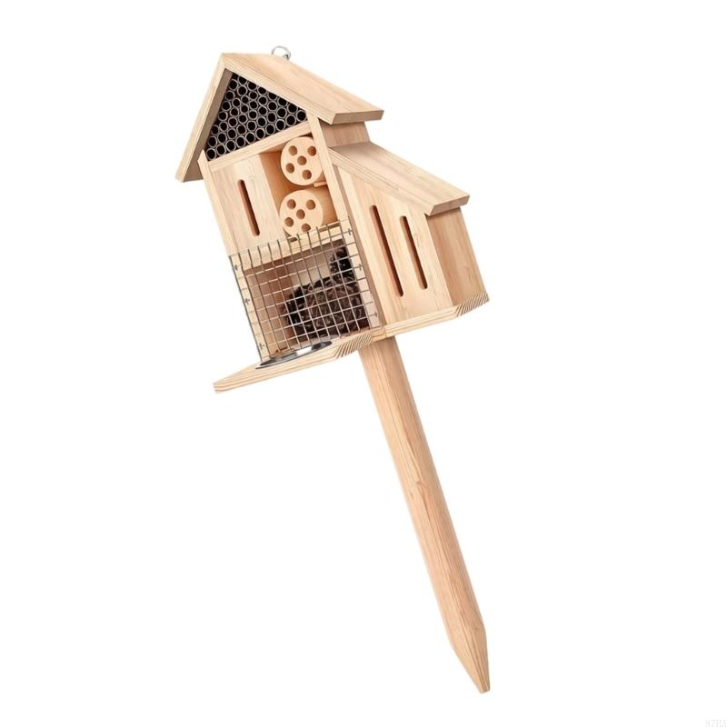 Wooden Insect House on Stake,  - Insect Hotel Wood recension och pris