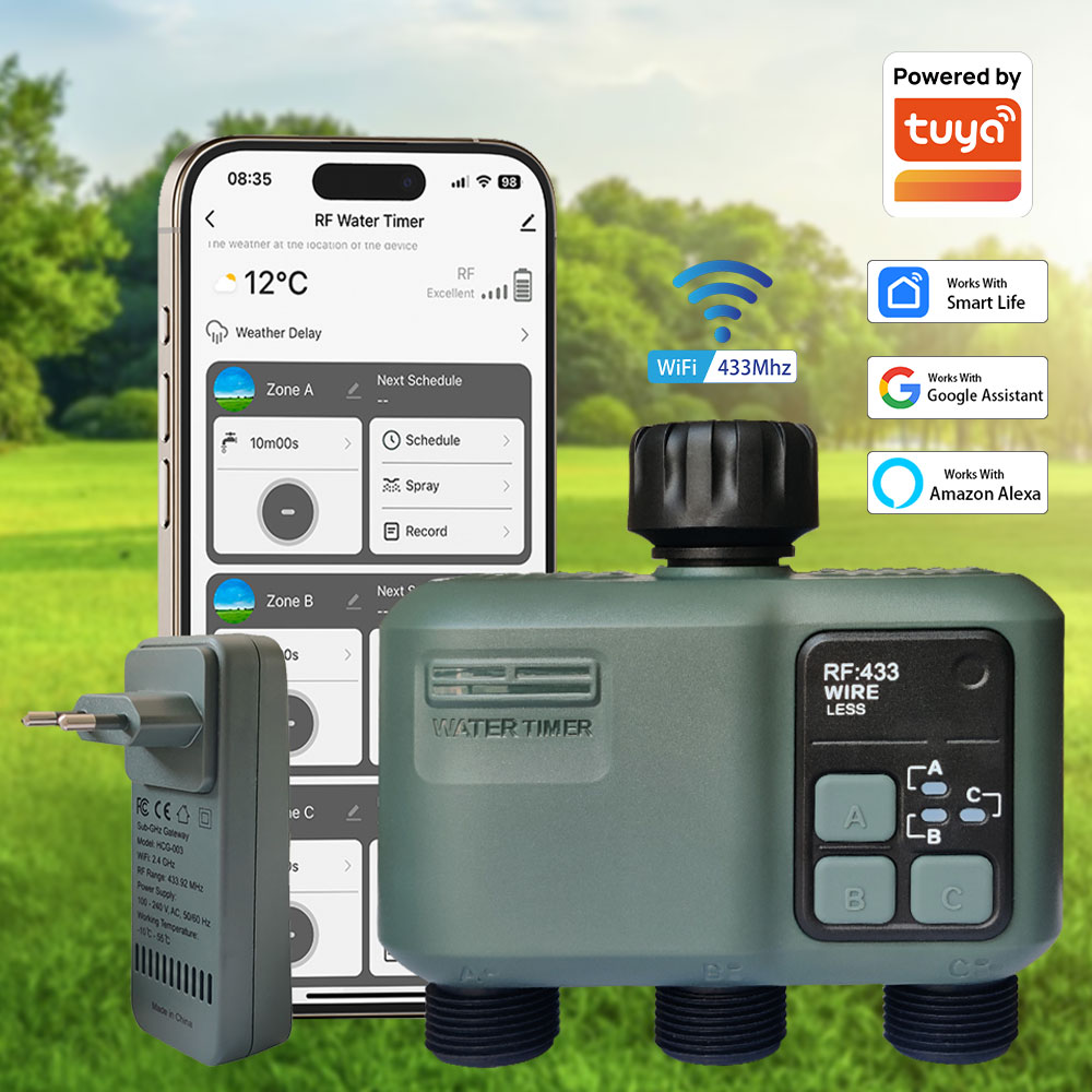 Tuya Wifi+RF433 3-outlet Water - Smart Garden Timer recension och pris